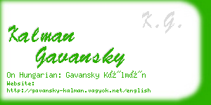 kalman gavansky business card